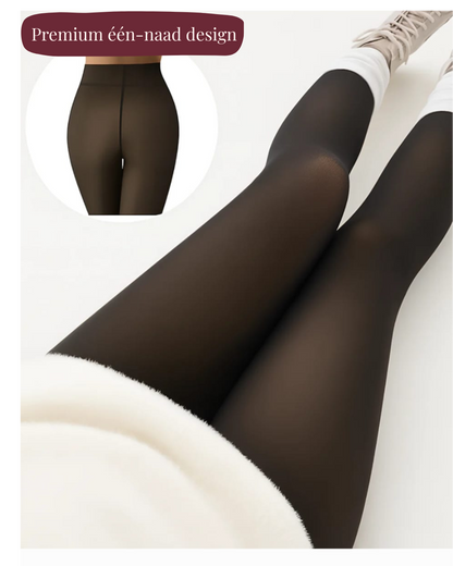 Detail van Velvyna fleece panty met gladde afwerking