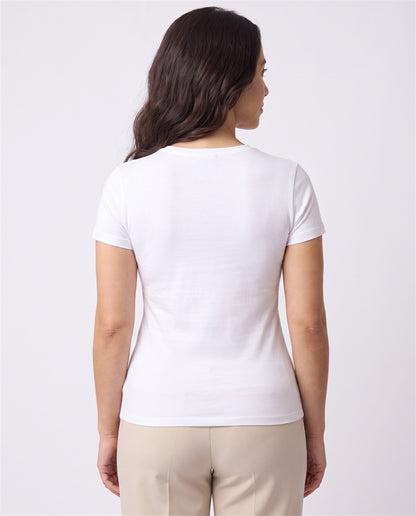 SecondSkin Posture BH onder een wit T-shirt